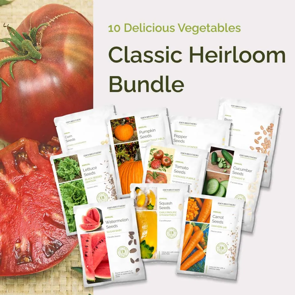 VEGSOW Classic Heirlooms Bundle - Non-GMO Vegetable Seed Collection