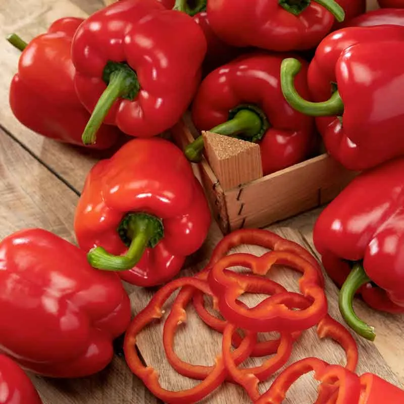 VEGSOW Big Red Bell Pepper Seeds - Sweet Capsicum Vegetable Seeds for Home Gardening