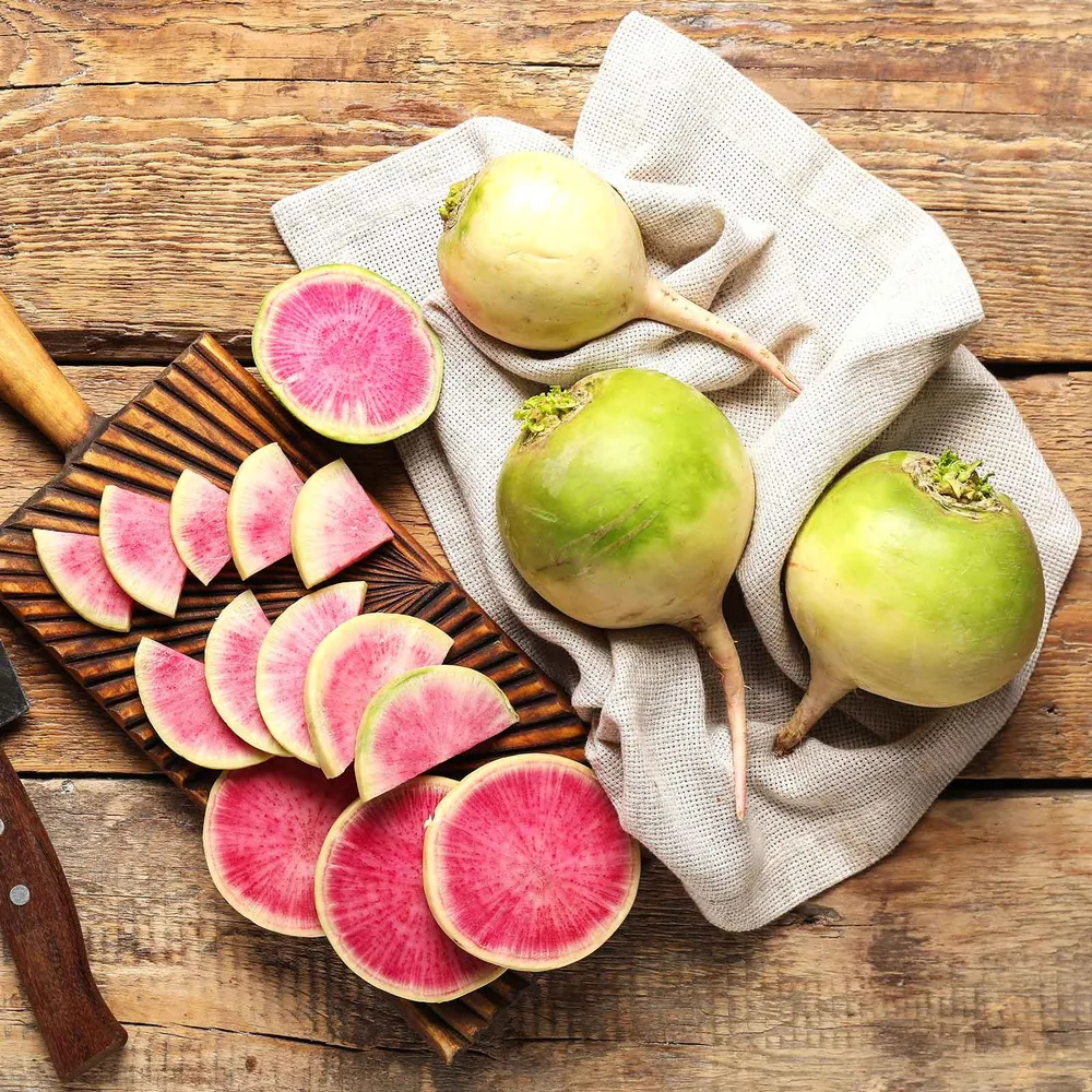VEGSOW Watermelon Radish Seeds - Heirloom Vegetable Seeds for Home Gardening