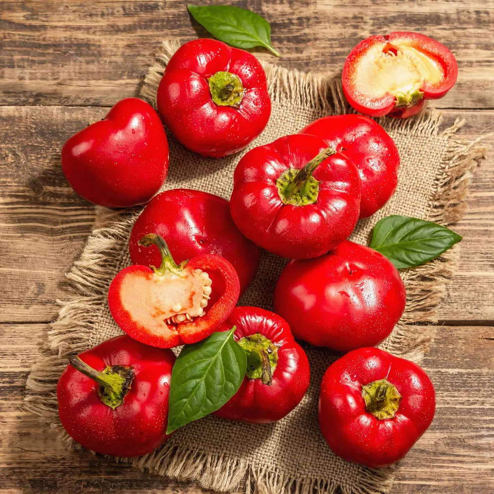 VEGSOW Alma Paprika Pepper Seeds - Heirloom Sweet Pepper Seeds